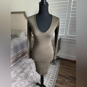 Naked wardrobe green mini dress